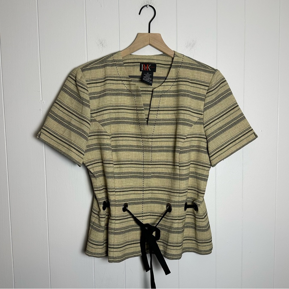 R & K Originals Dressy tie waist top